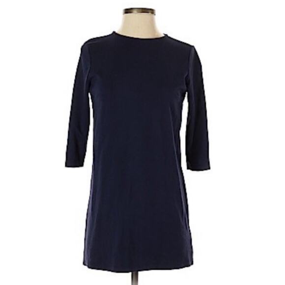 ASOS 3/4 sleeved dress with keyhole button back and extra button sz 14 Navy Blue - Picture 2 of 5